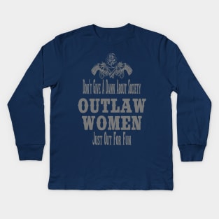 Outlaw Woman Kids Long Sleeve T-Shirt